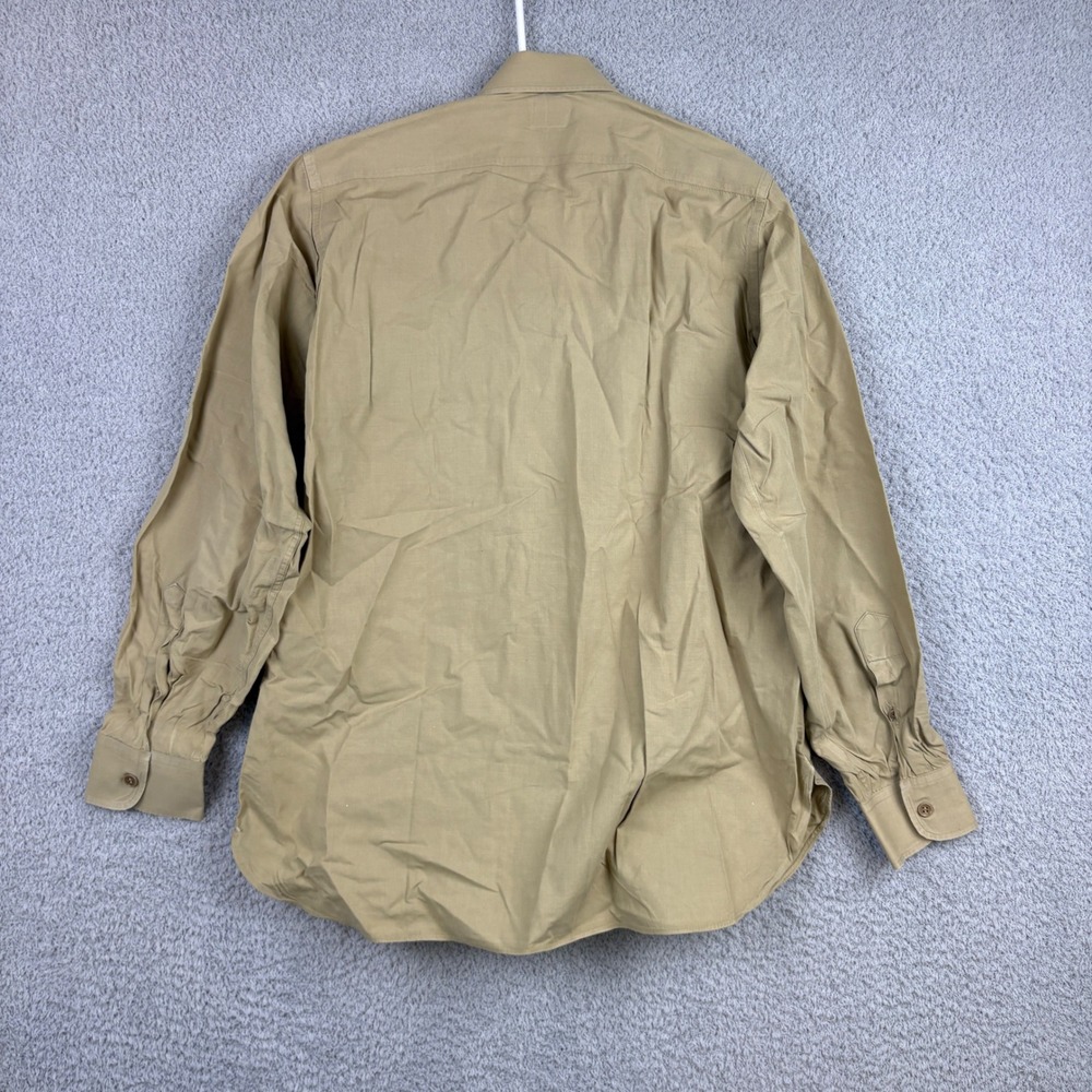 True Vintage Elbeco Poplin Shirt Mens Small Tan 50s Military Sanforized Khaki - Picture 4 of 7